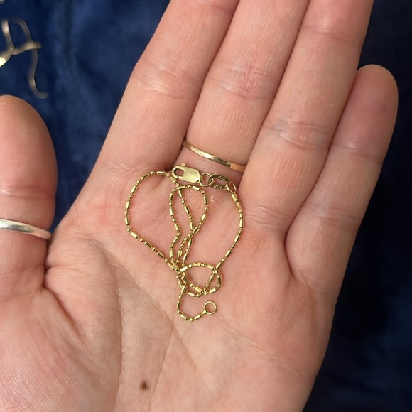 Solid gold 10K Anklet 9” Ball Chain Lobster Clamp - Picture 1 of 4